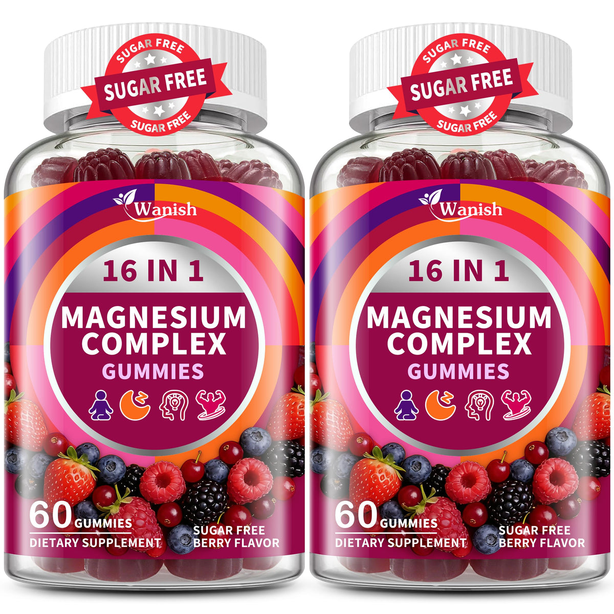 Wanish Magnesium Gummies front view with packaging
