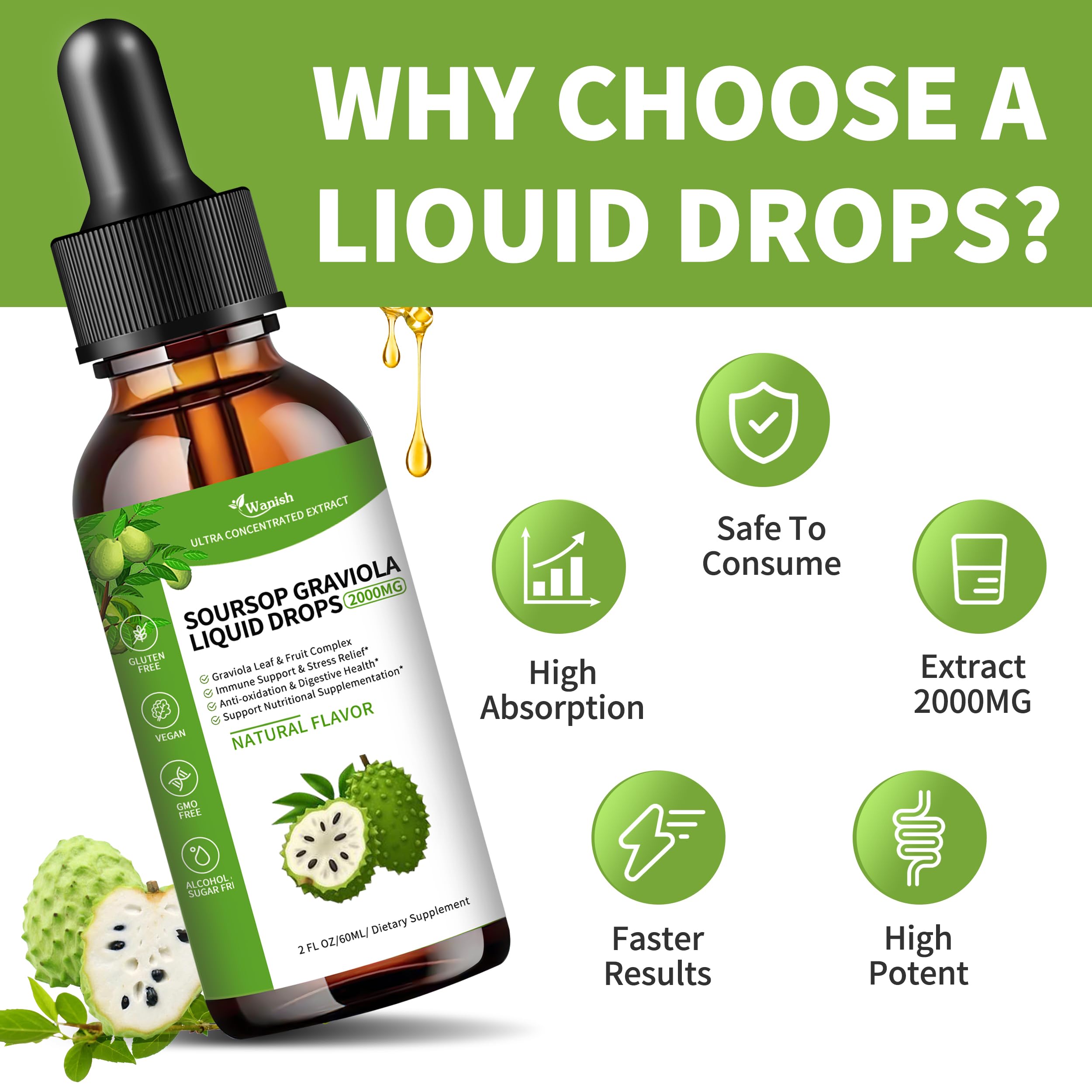 Wanish Soursop Liquid Drops 30ml lifestyle scene