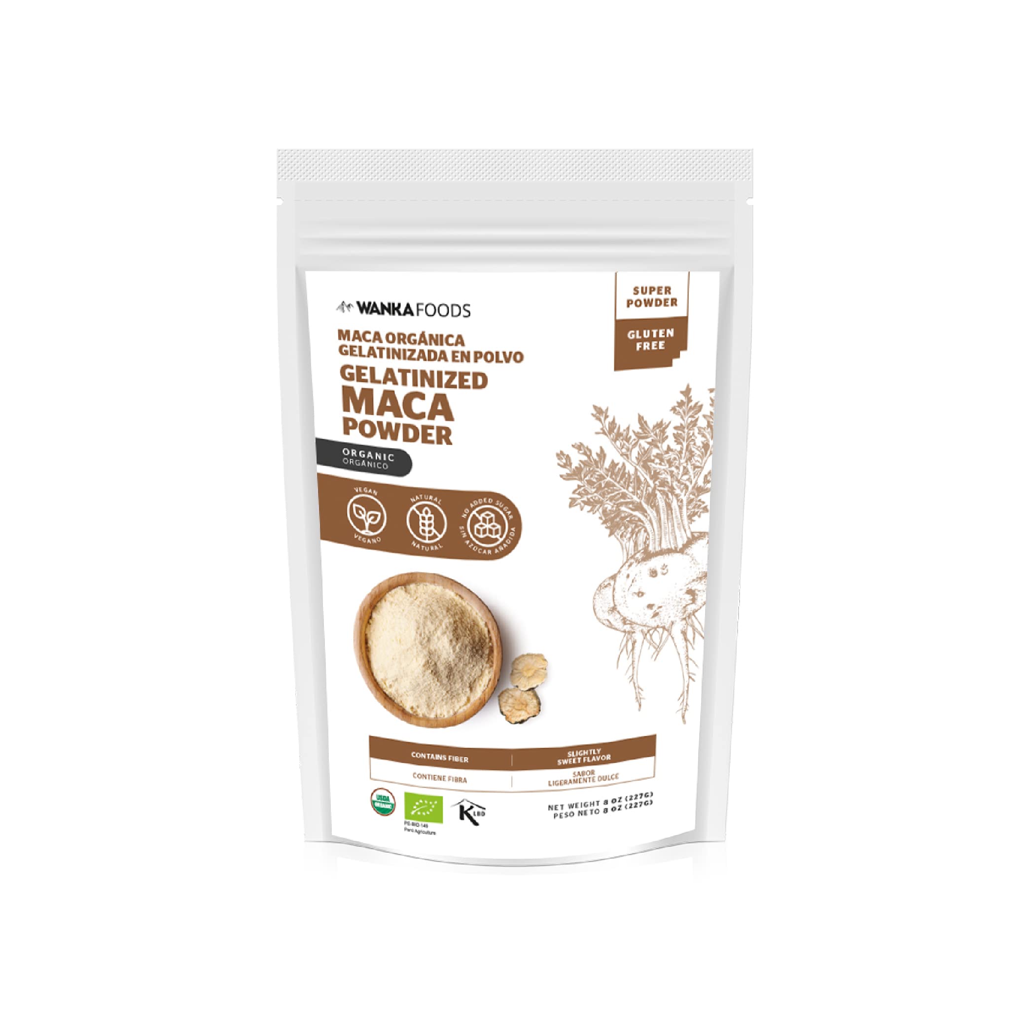WANKA FOODS Organic Maca Powder 231g front view