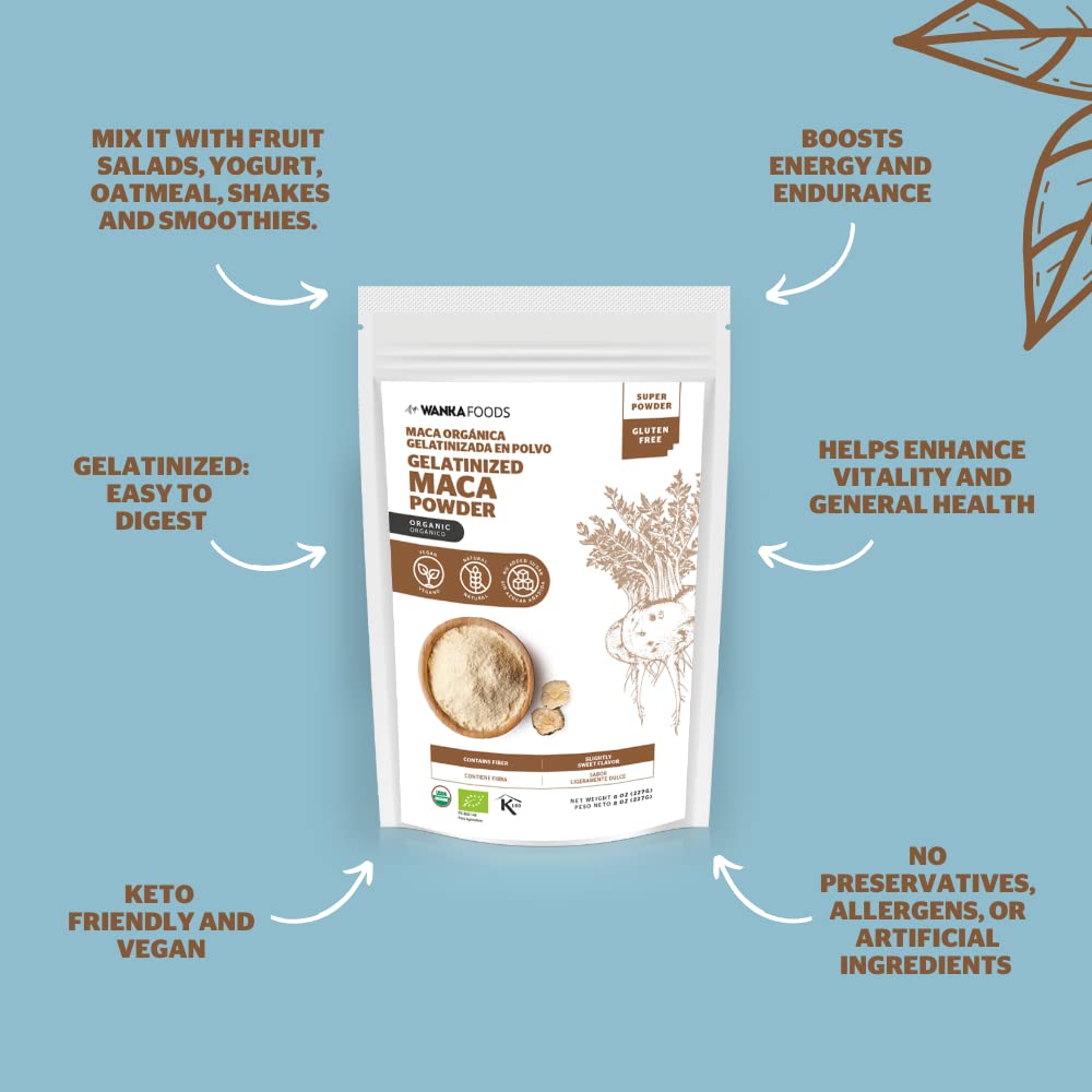 WANKA FOODS Organic Maca Powder mixed in oatmeal