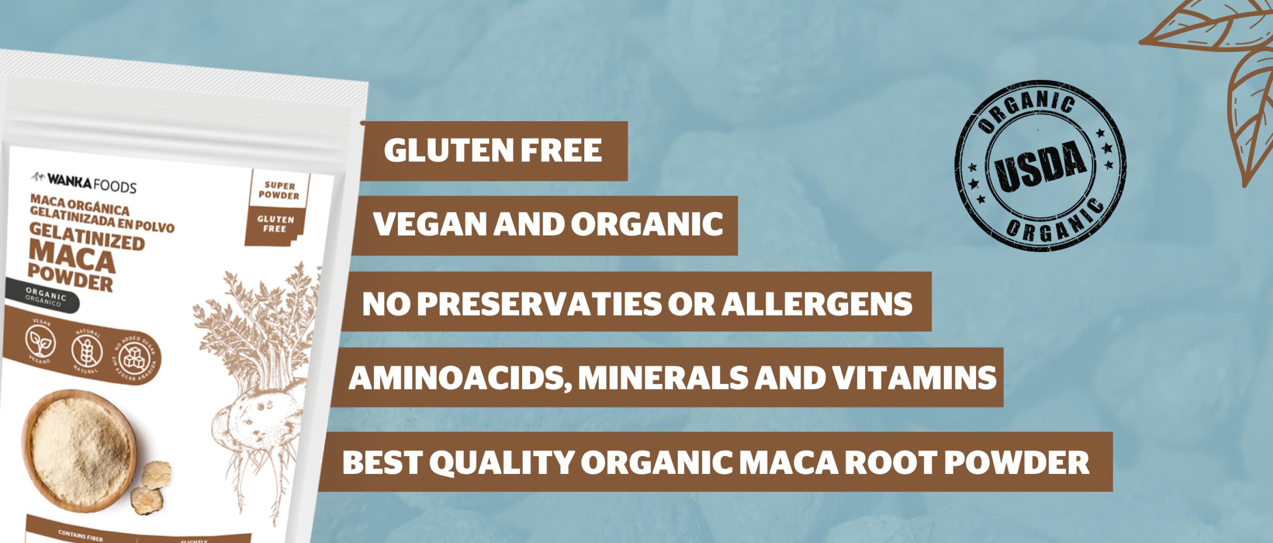 WANKA FOODS Organic Maca Powder nutritional information