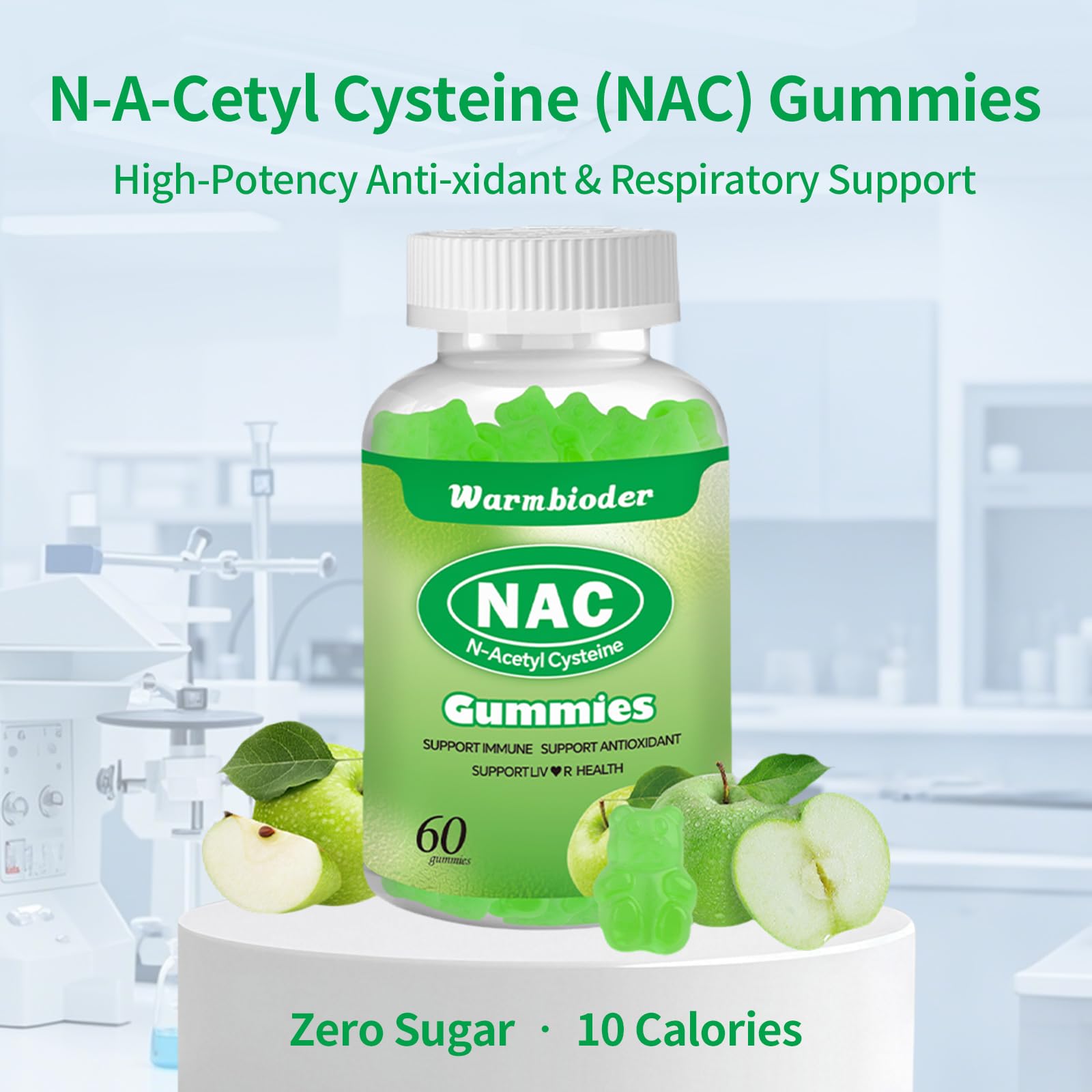 Warmbioder NAC Gummies nutritional information on packaging