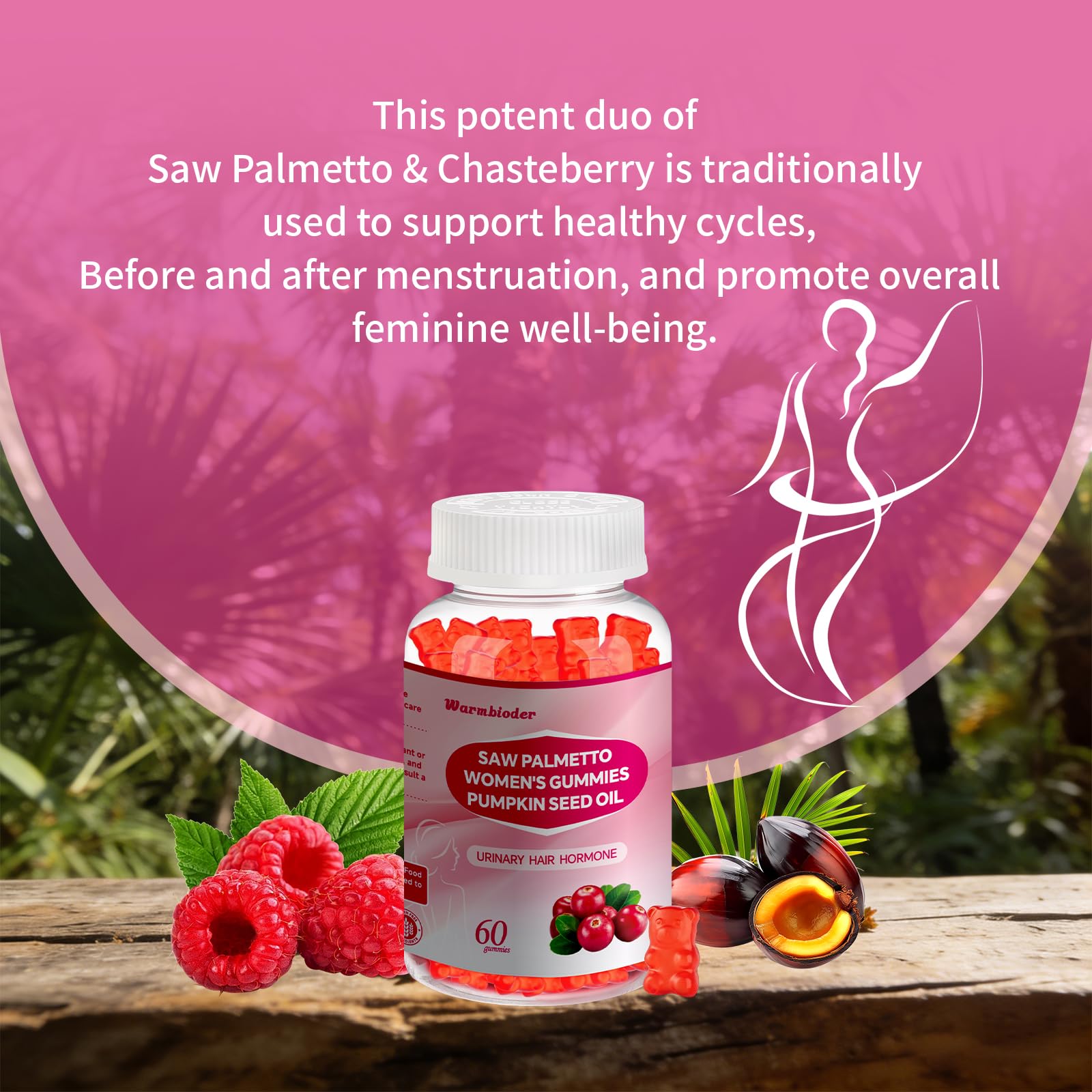 Warmbioder Saw Palmetto Gummies with fresh cranberries