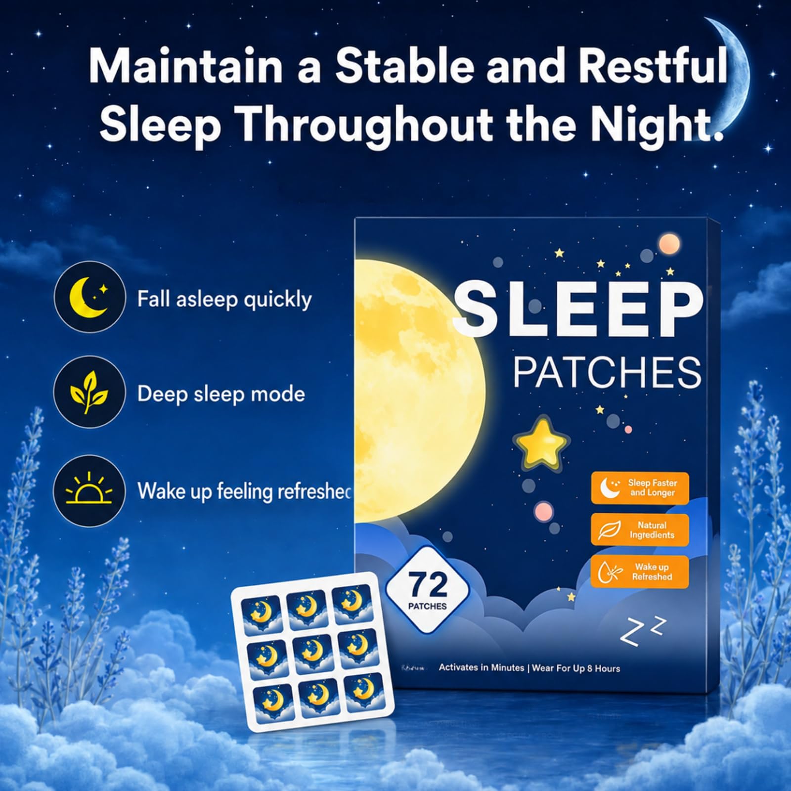 warmow Sleep Patches application instructions on clean skin