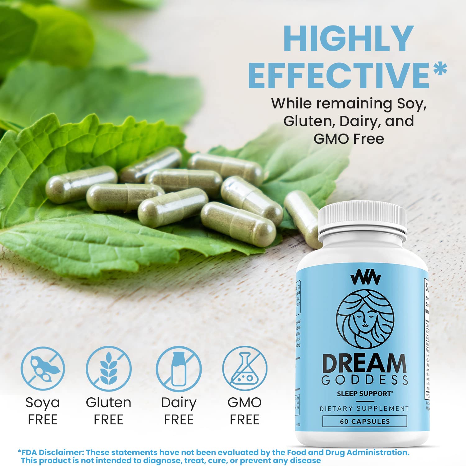 Warped Wellness Womens Supplement 60 Count capsule close-up