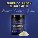 Warrior Strong Wellness Multi Collagen Peptides Powder mixed in a smoothie