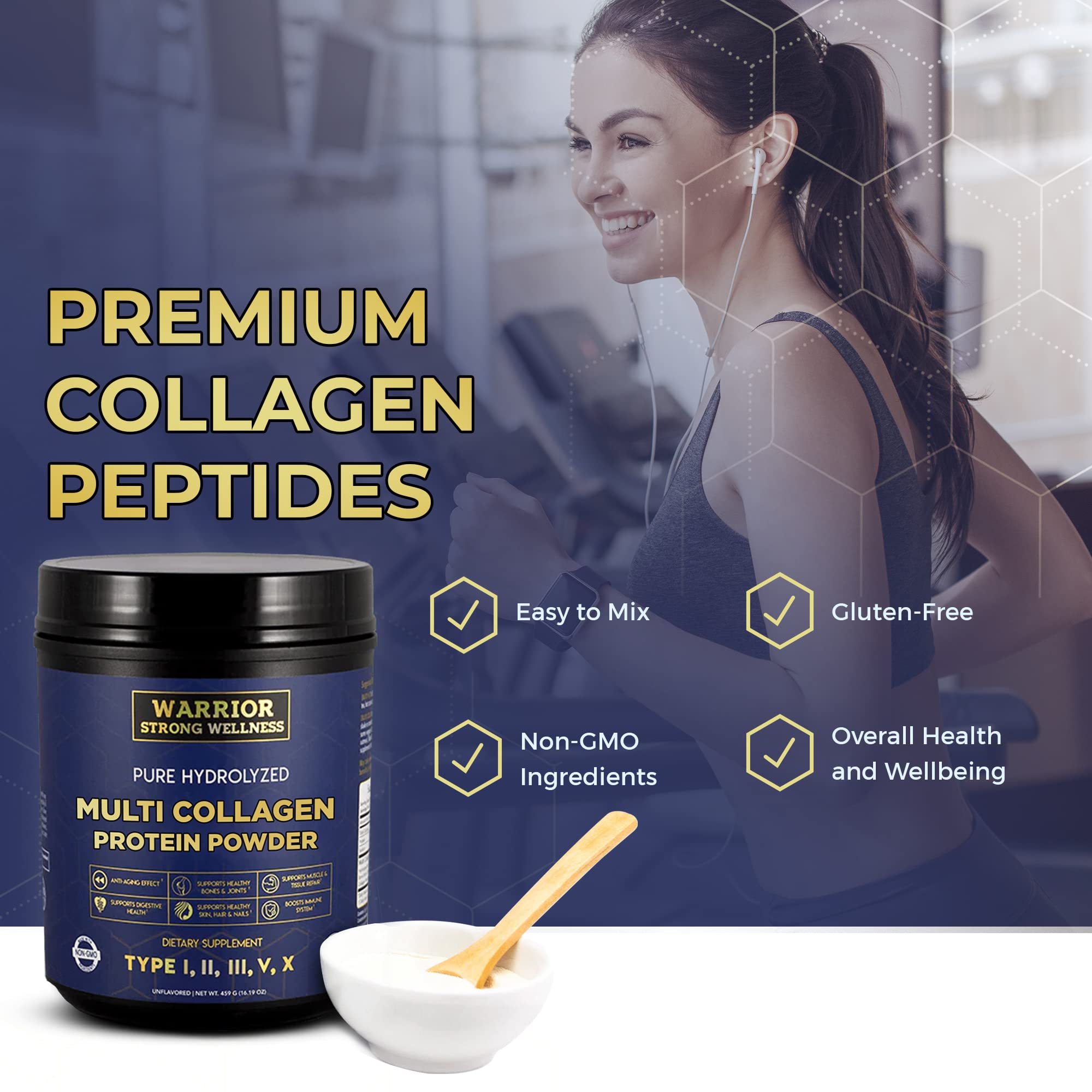Warrior Strong Wellness Multi Collagen Peptides Powder nutrition label