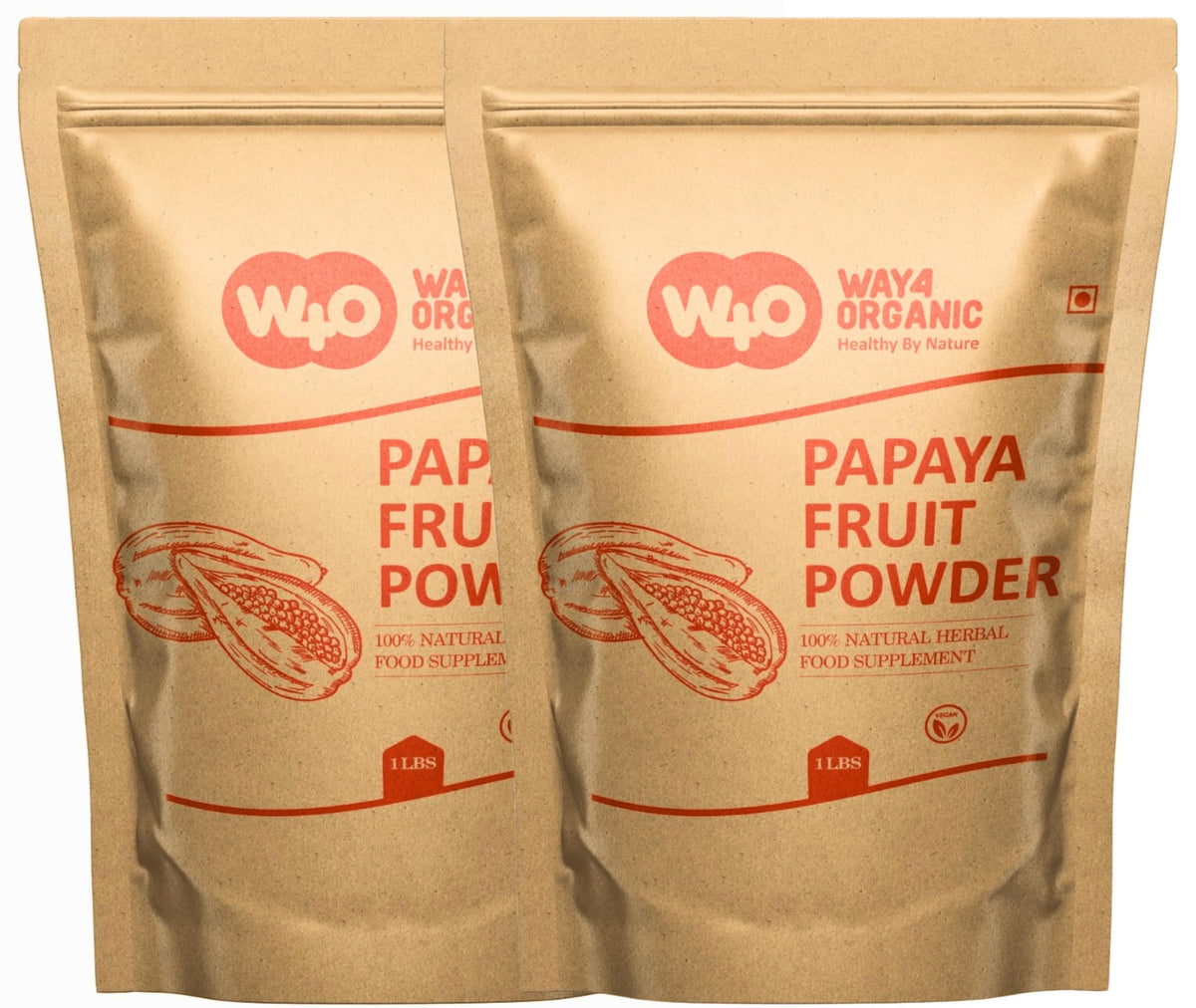 WAY 4 ORGANIC W4O Papaya Whole Fruit Powder front view