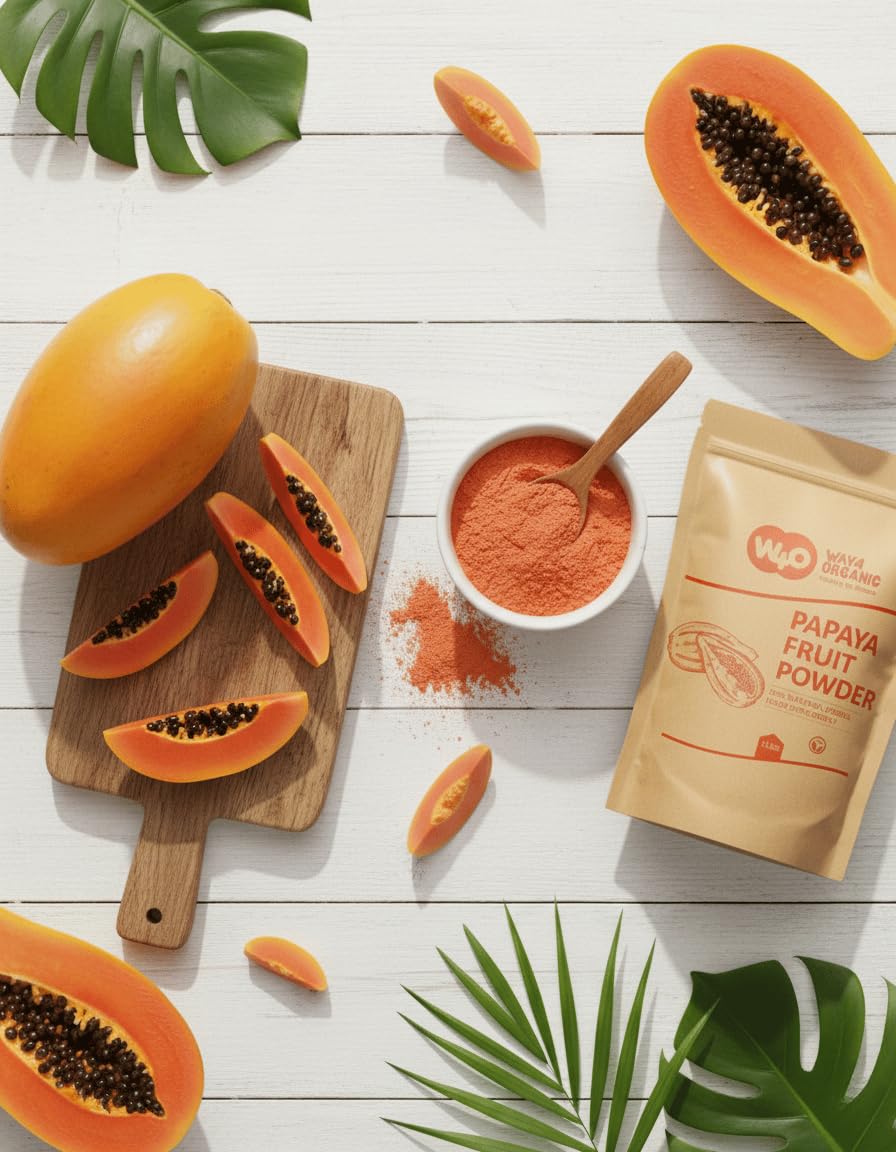WAY 4 ORGANIC W4O Papaya Whole Fruit Powder in a bowl