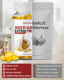 WBSQL Aged Garlic Extract Softgels on a wooden table