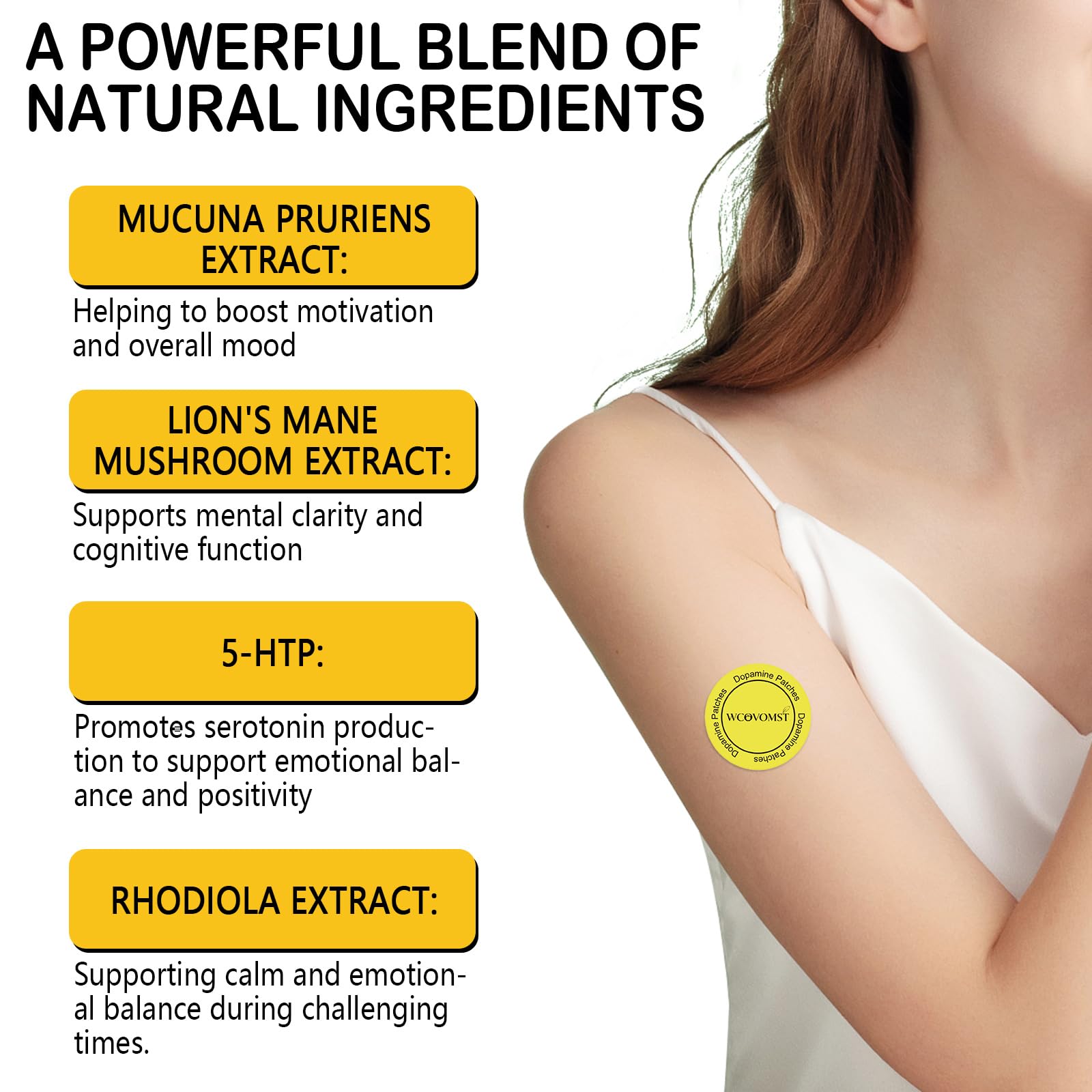 WCOVOMST Dopamine Patches application on skin