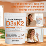 WDVNEX Vitamin D3 K2 Magnesium Softgels on a table