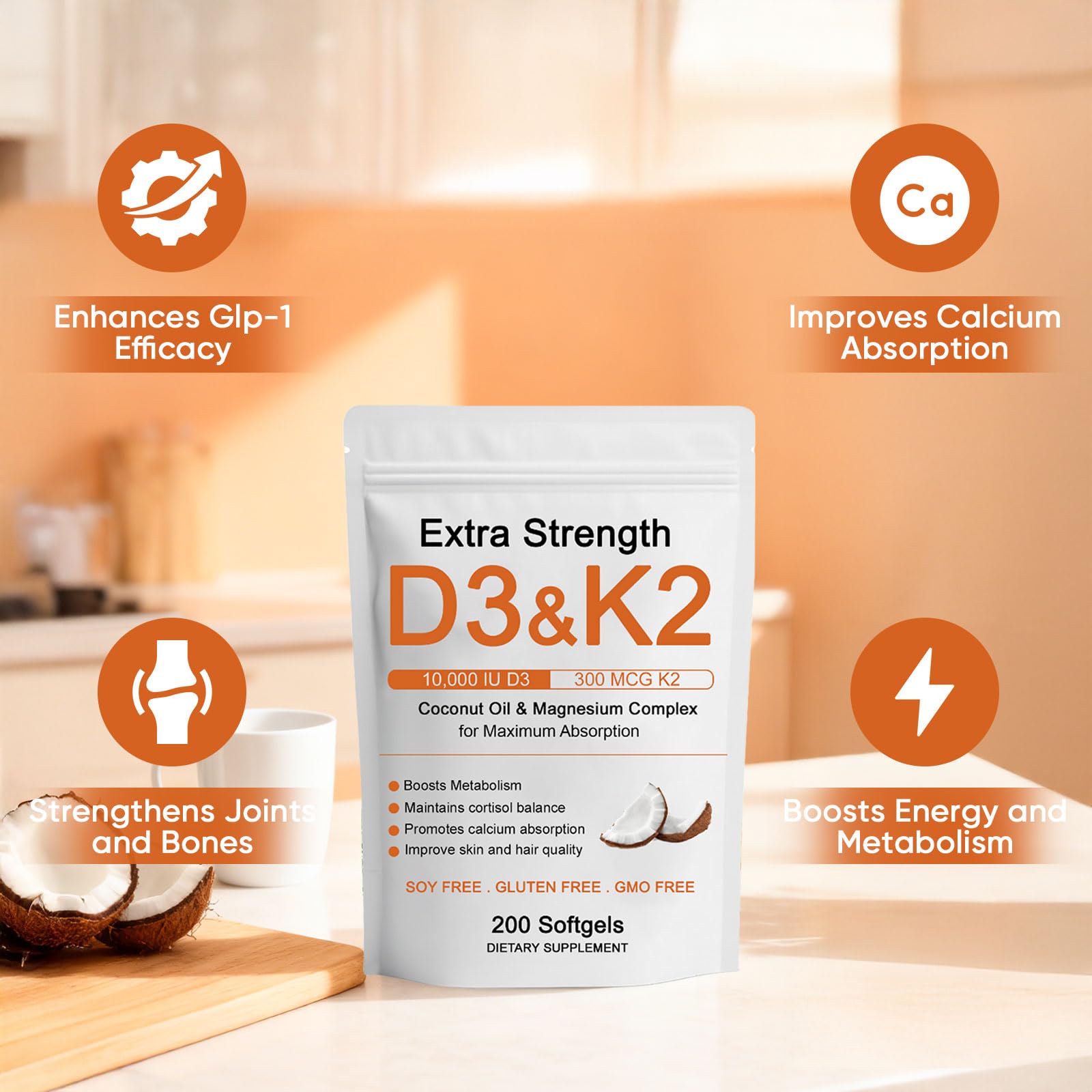 WDVNEX Vitamin D3 K2 Magnesium Softgels packaging