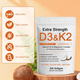 WDVNEX Vitamin D3 K2 Magnesium Softgels with a measuring spoon