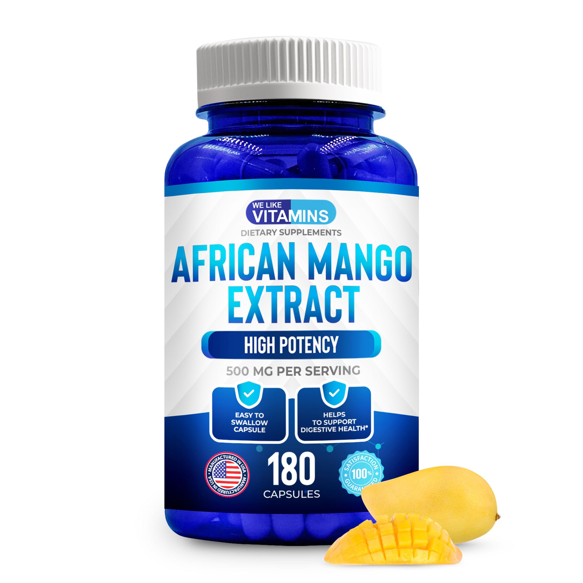 We Like Vitamins African Mango Extract 500mg capsules front view