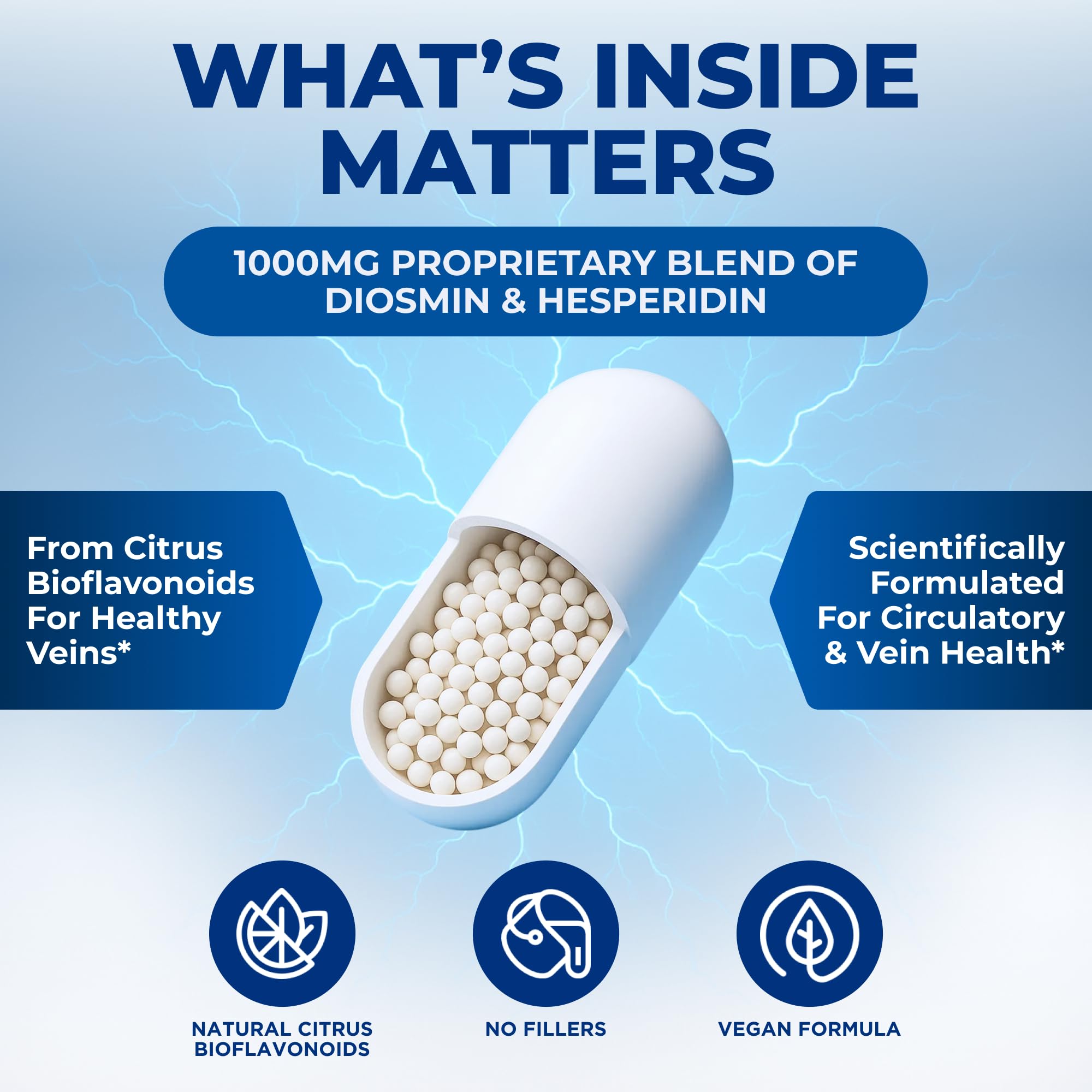 We Like Vitamins Diosmin & Hesperidin 1000mg bottle with a measuring spoon