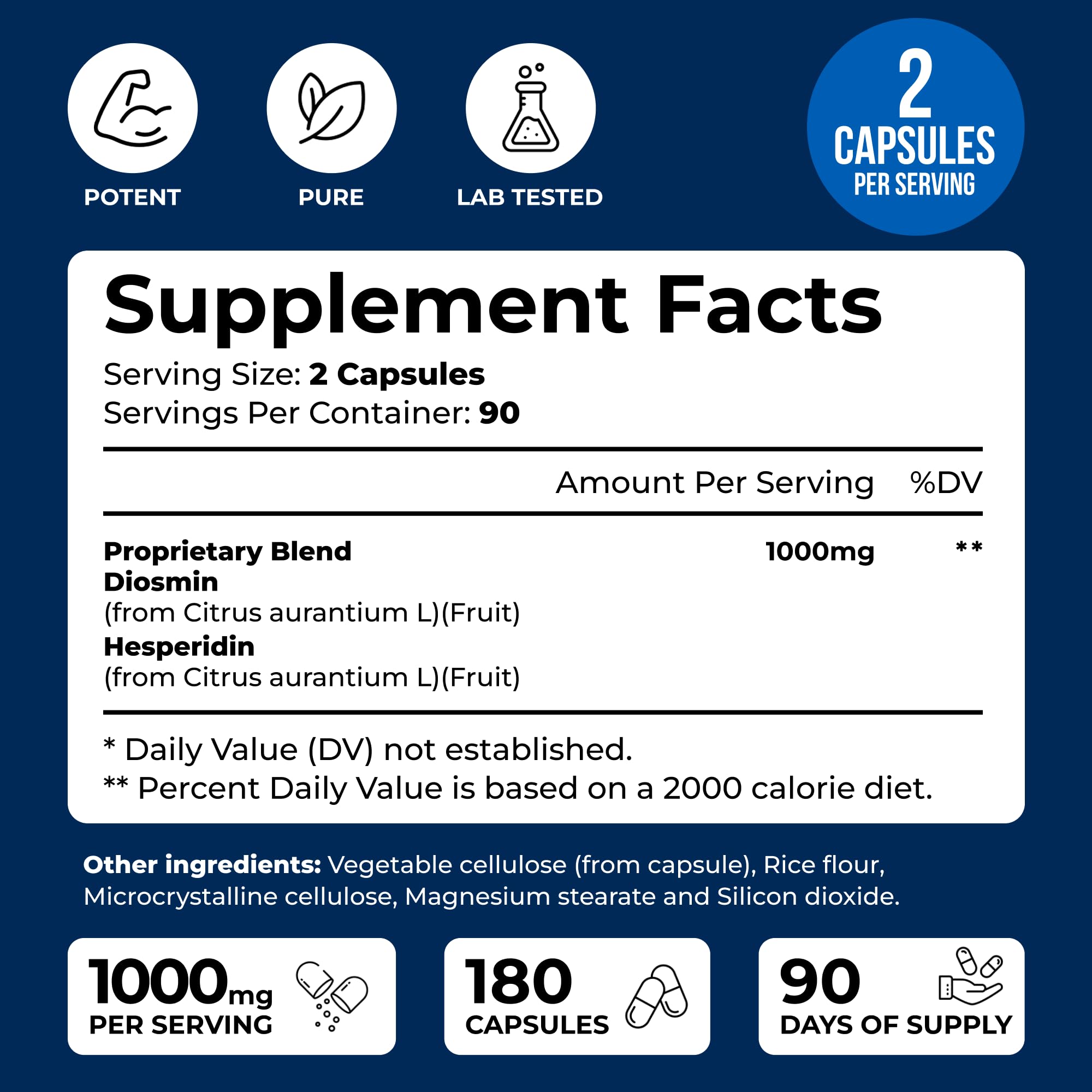 We Like Vitamins Diosmin & Hesperidin 1000mg capsules close-up