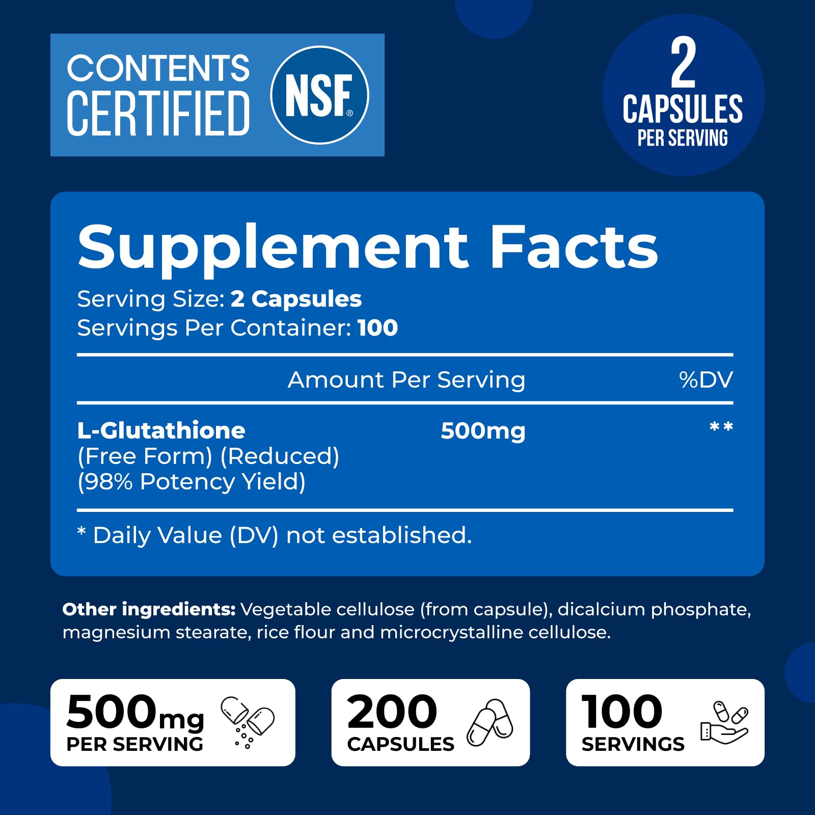 We Like Vitamins Extra Strength Glutathione label details