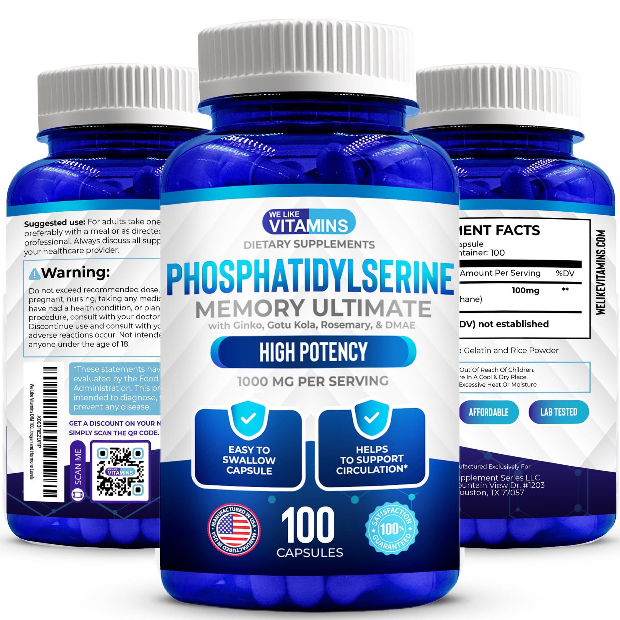 We Like Vitamins Phosphatidylserine Capsules 1000mg ingredients list
