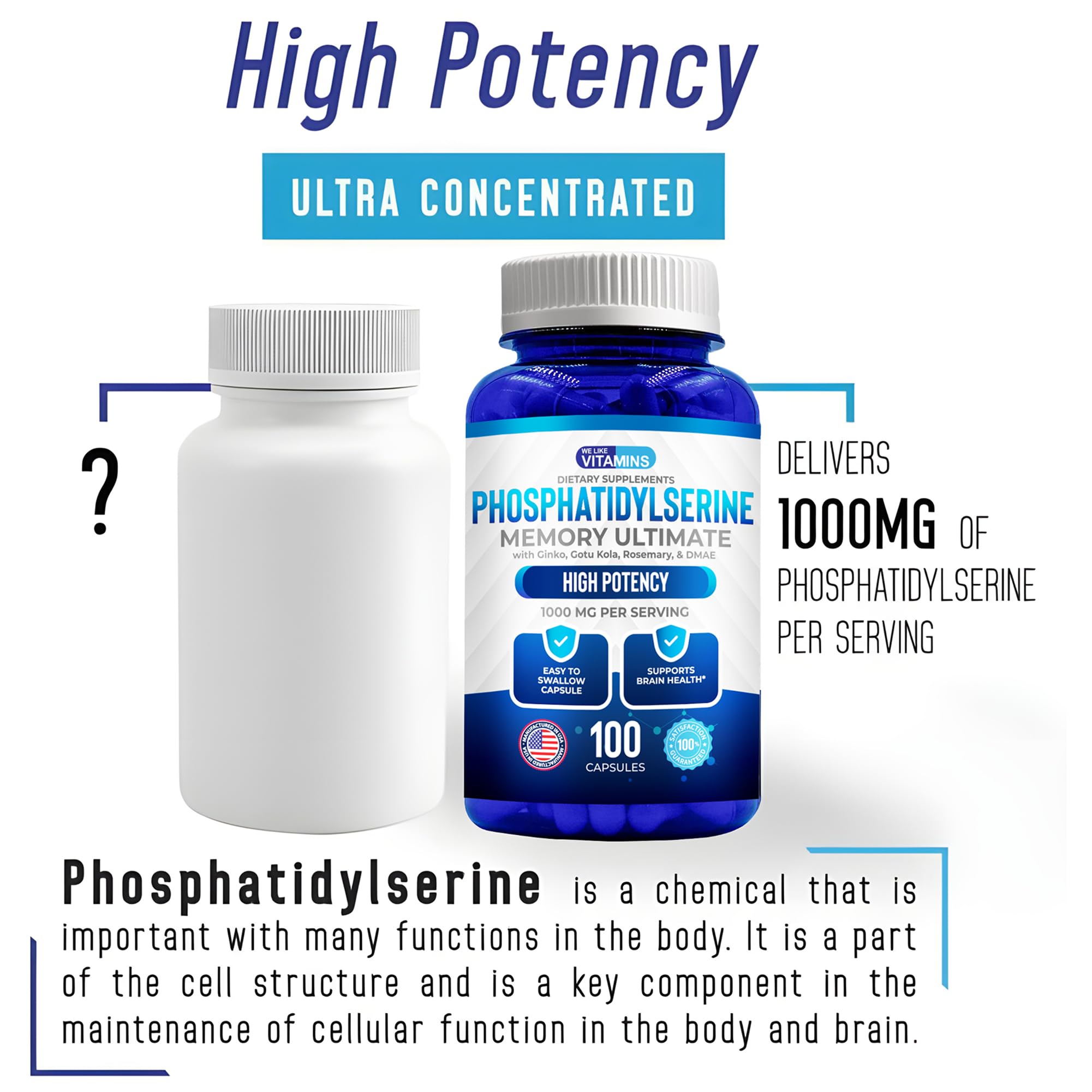 We Like Vitamins Phosphatidylserine Capsules 1000mg packaging