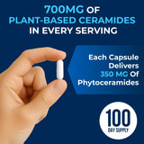 We Like Vitamins Phytoceramides 700mg capsules on a wooden table