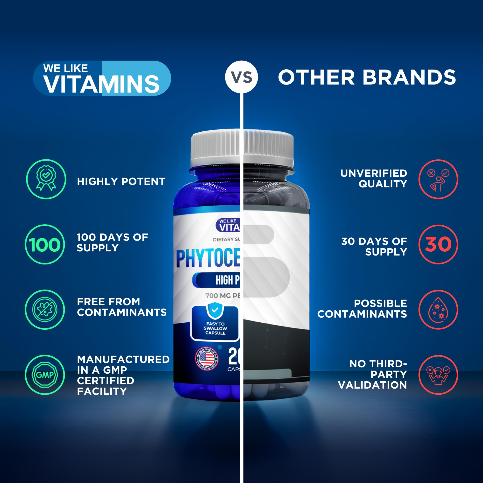 We Like Vitamins Phytoceramides capsules with rice powder background