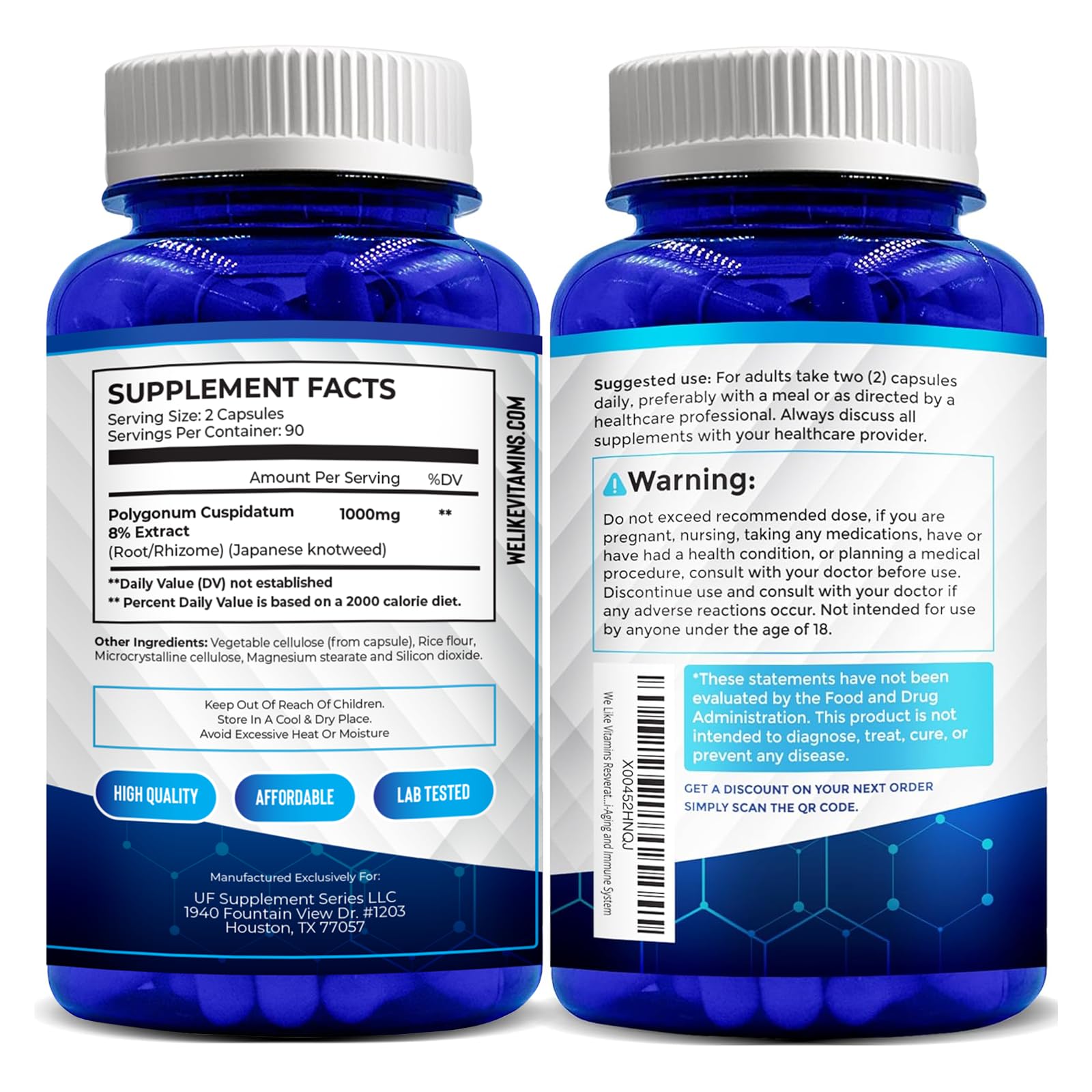 We Like Vitamins Resveratrol 1000mg supplement in a lifestyle setting