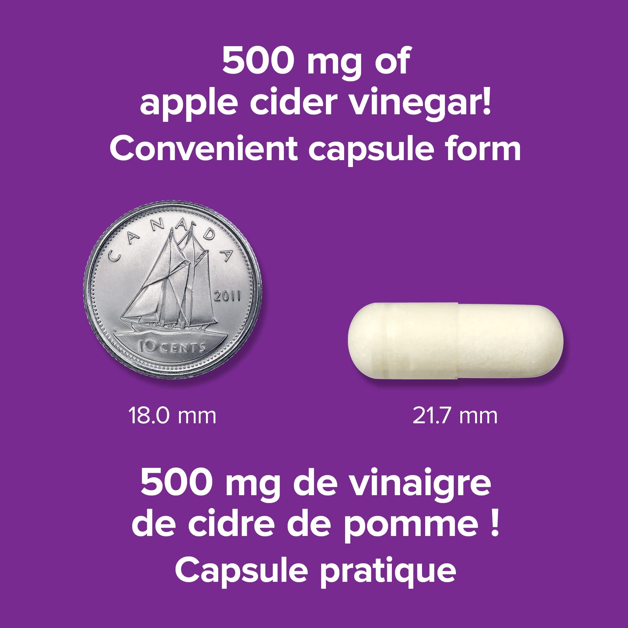 Webber Naturals Apple Cider Vinegar 500 mg Capsules opened bottle
