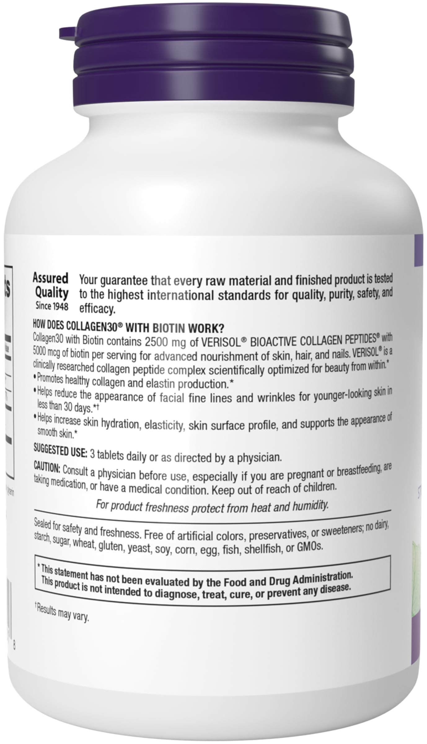 Webber Naturals Collagen Supplement 2500mg nutritional information