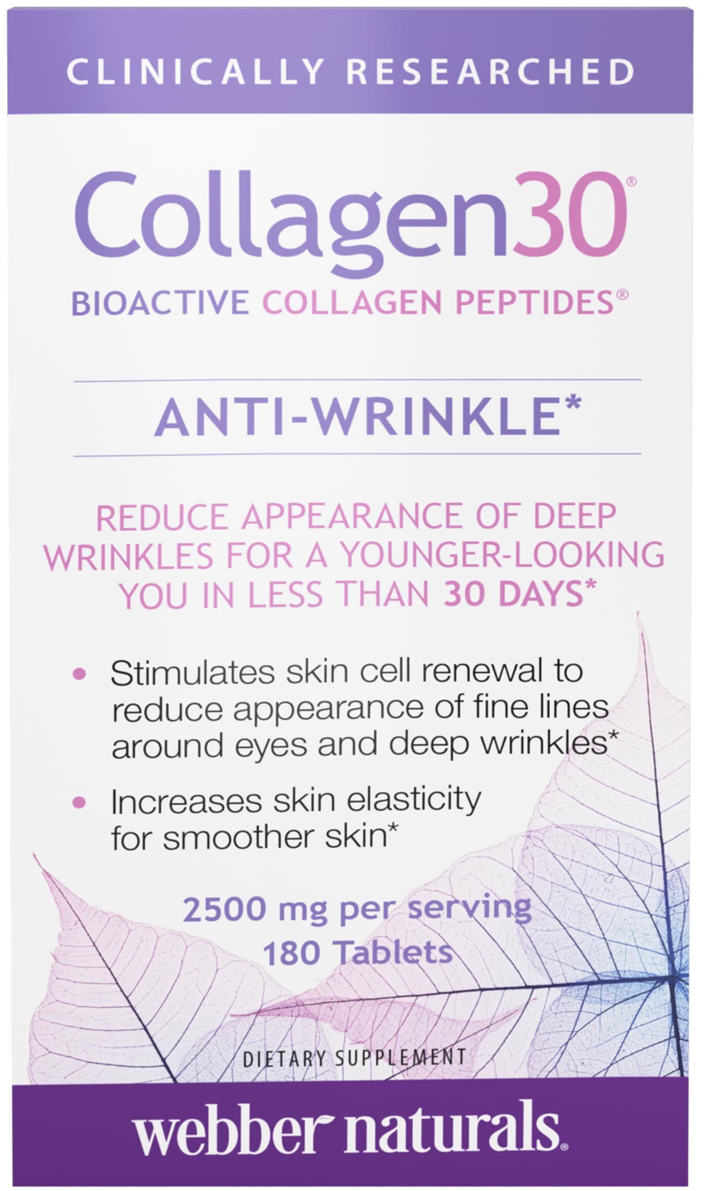 Webber Naturals Collagen Supplement 90 Tablets side view