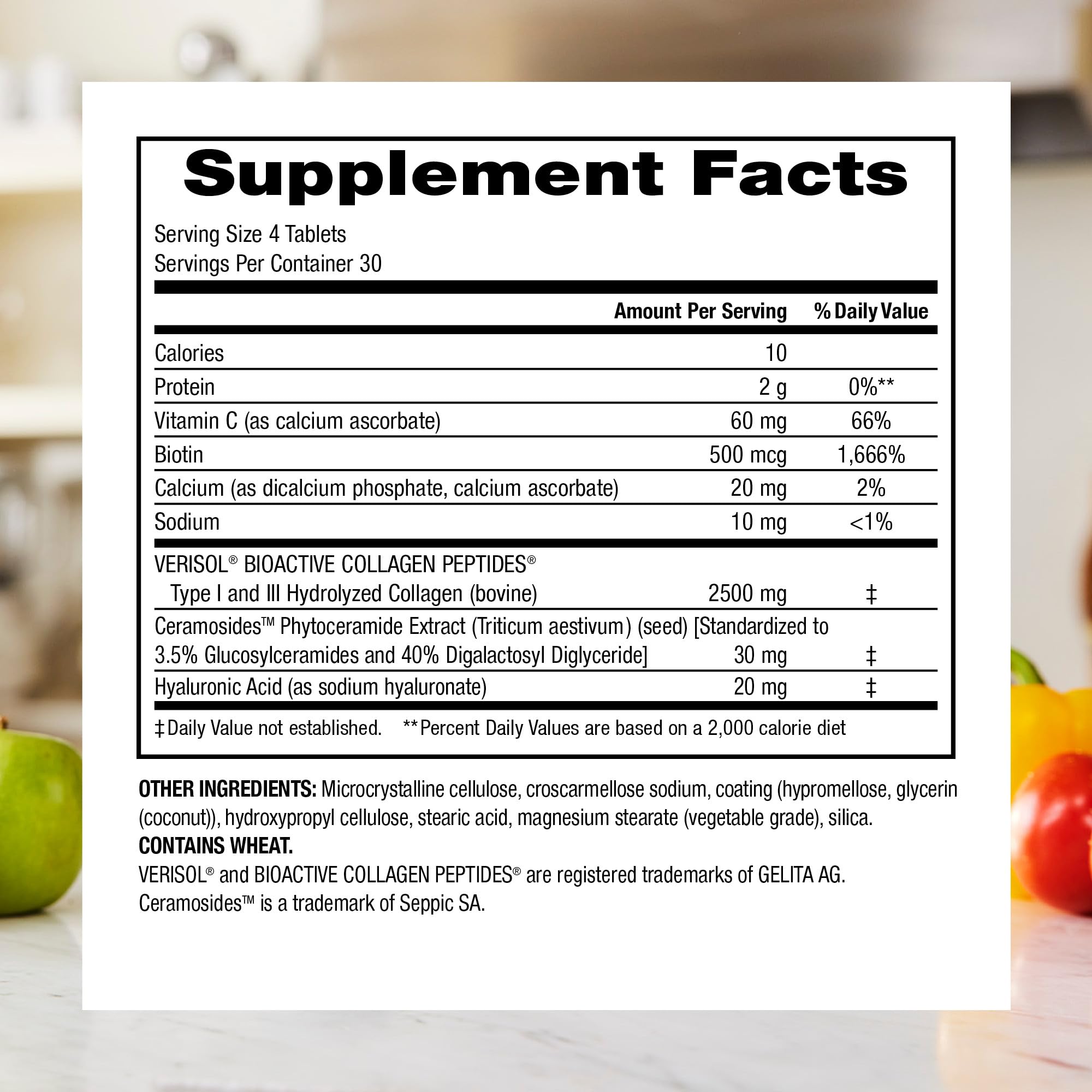 Webber Naturals Collagen Supplement back view with ingredient list