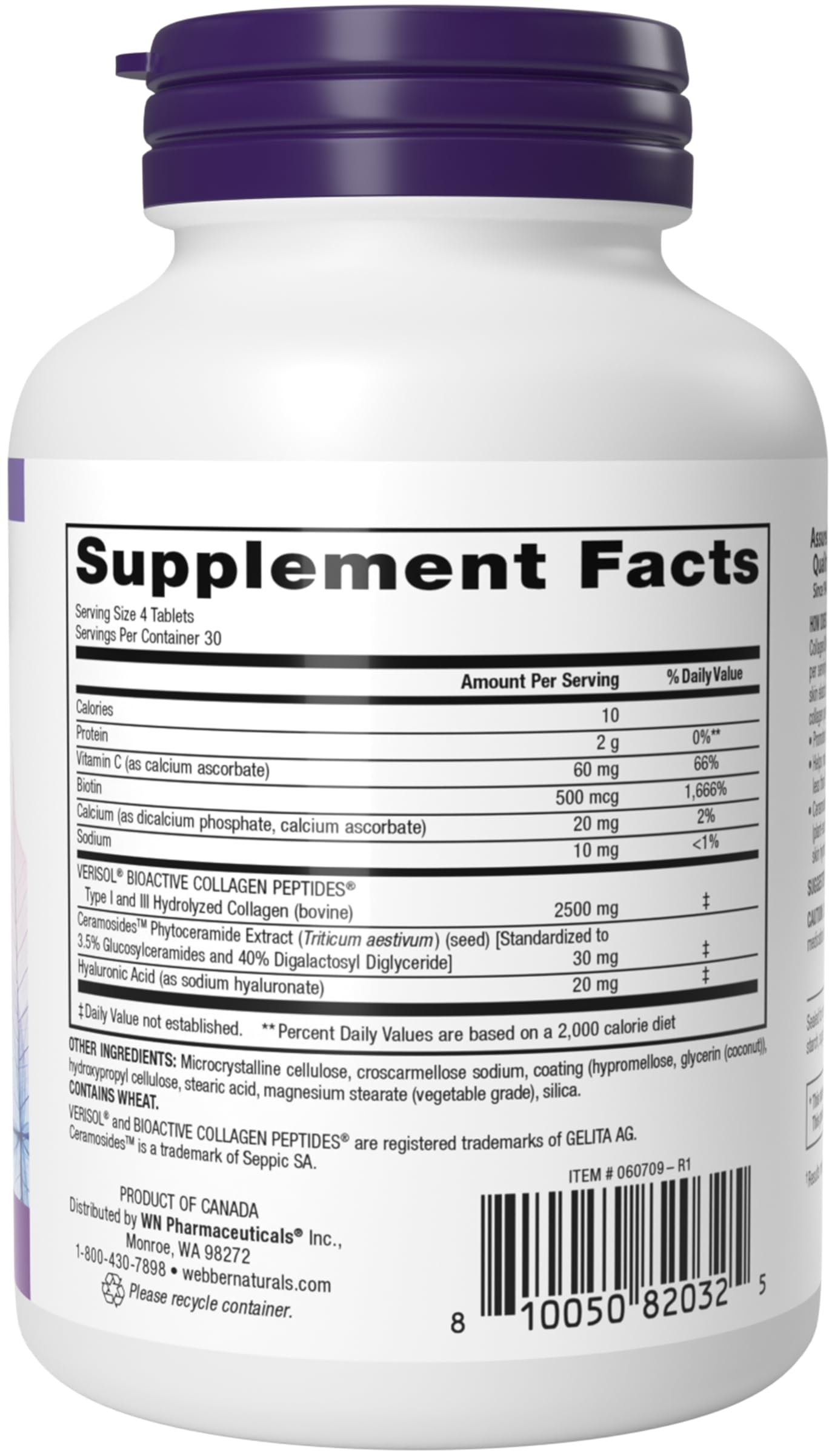 Webber Naturals Collagen Supplement displayed with other health products