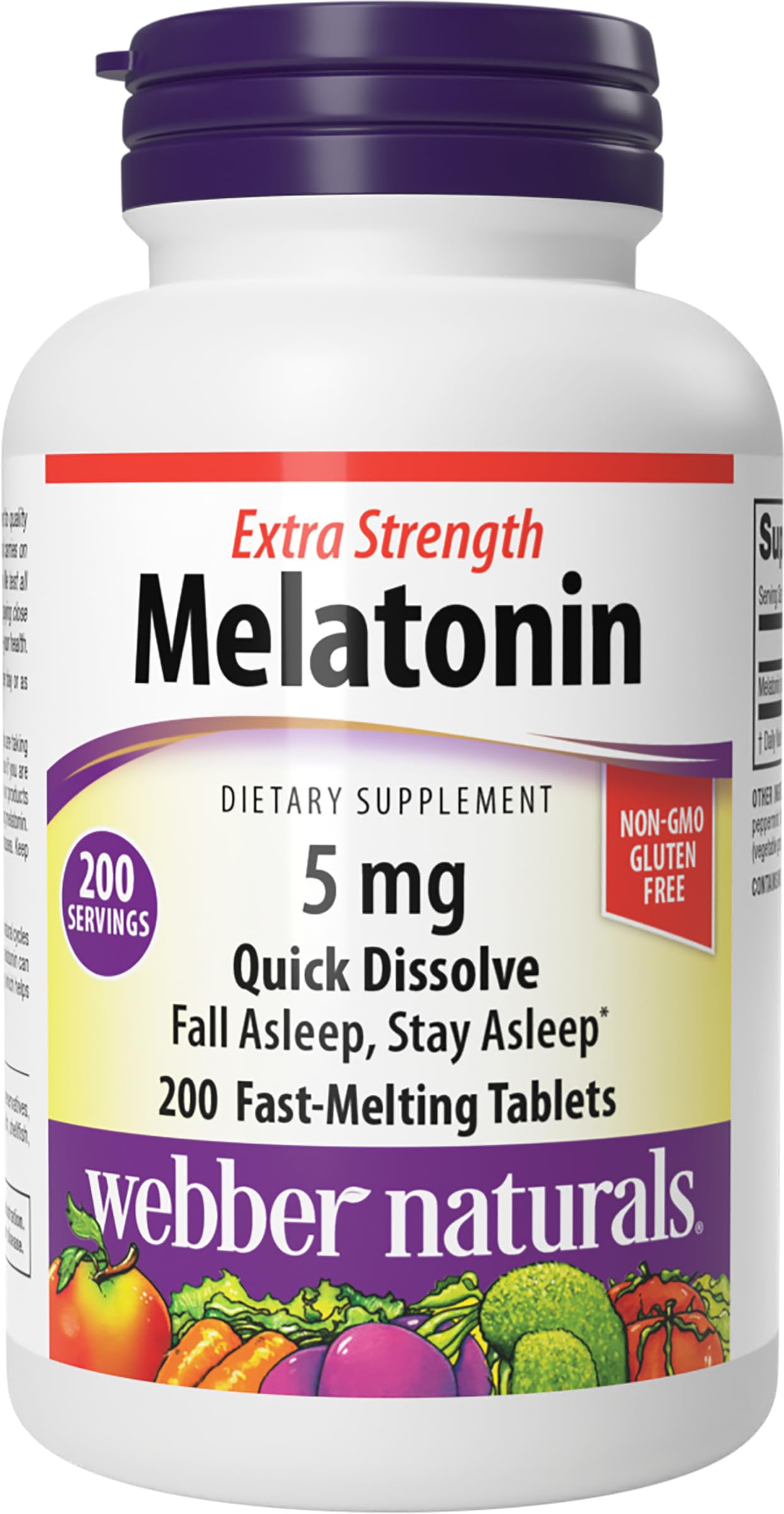 Webber Naturals Extra Strength Melatonin 5 mg Sleep Aid front view