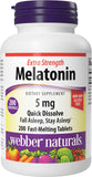 Webber Naturals Extra Strength Melatonin 5 mg Sleep Aid front view