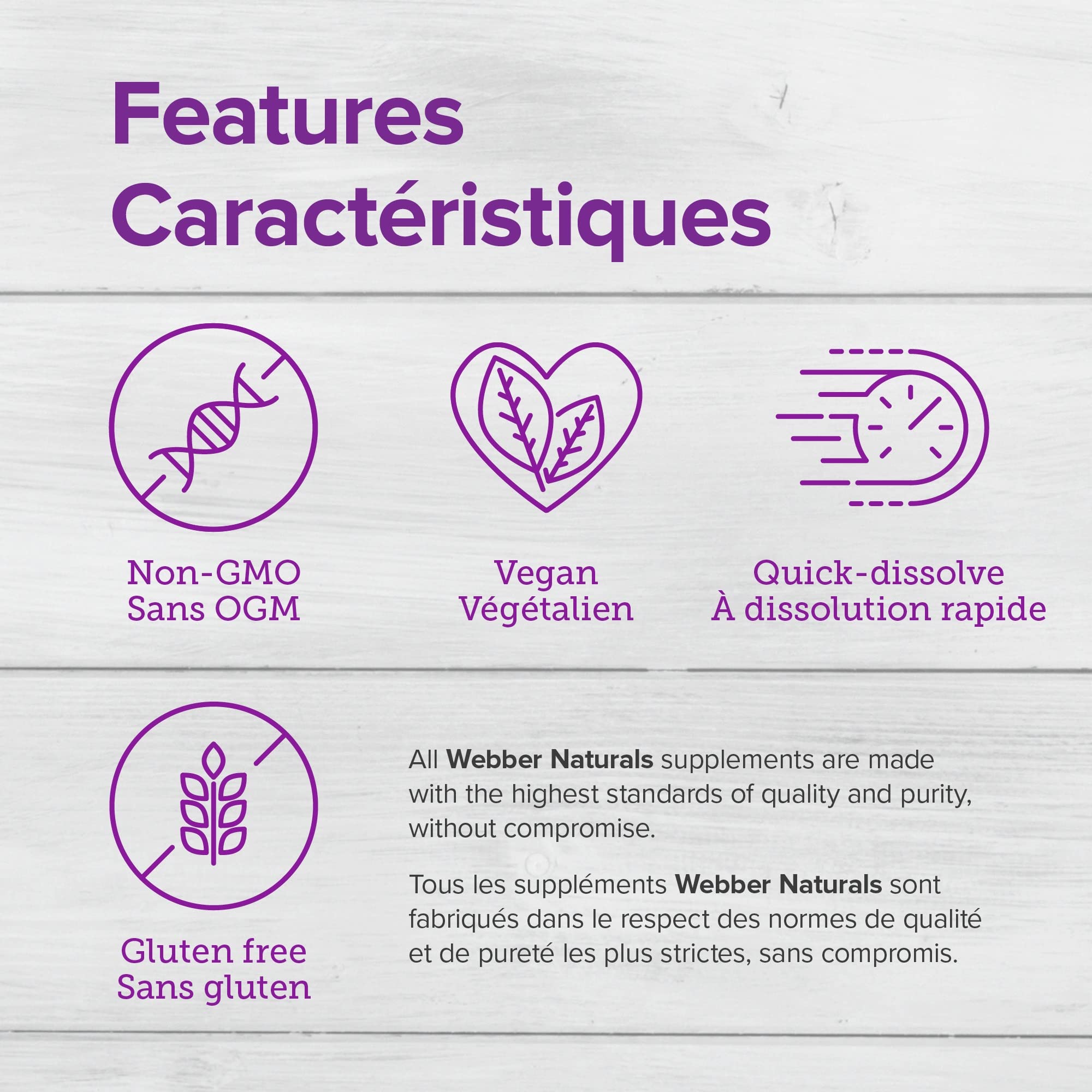 Webber Naturals Fibre 4 230g back view packaging