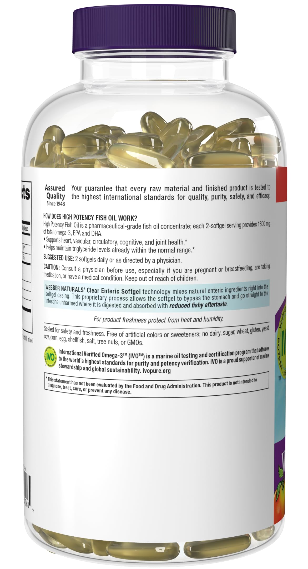 Webber Naturals Fish Oil Omega 3 Supplement lifestyle scene with a glass of water