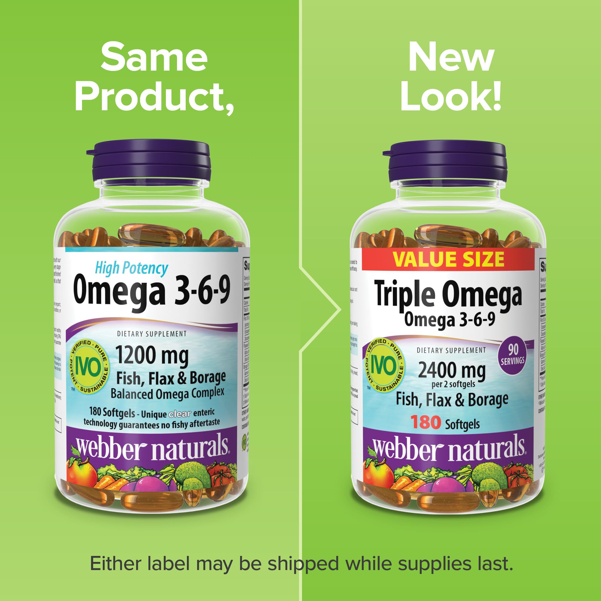 Webber Naturals Fish Oil supplement back view