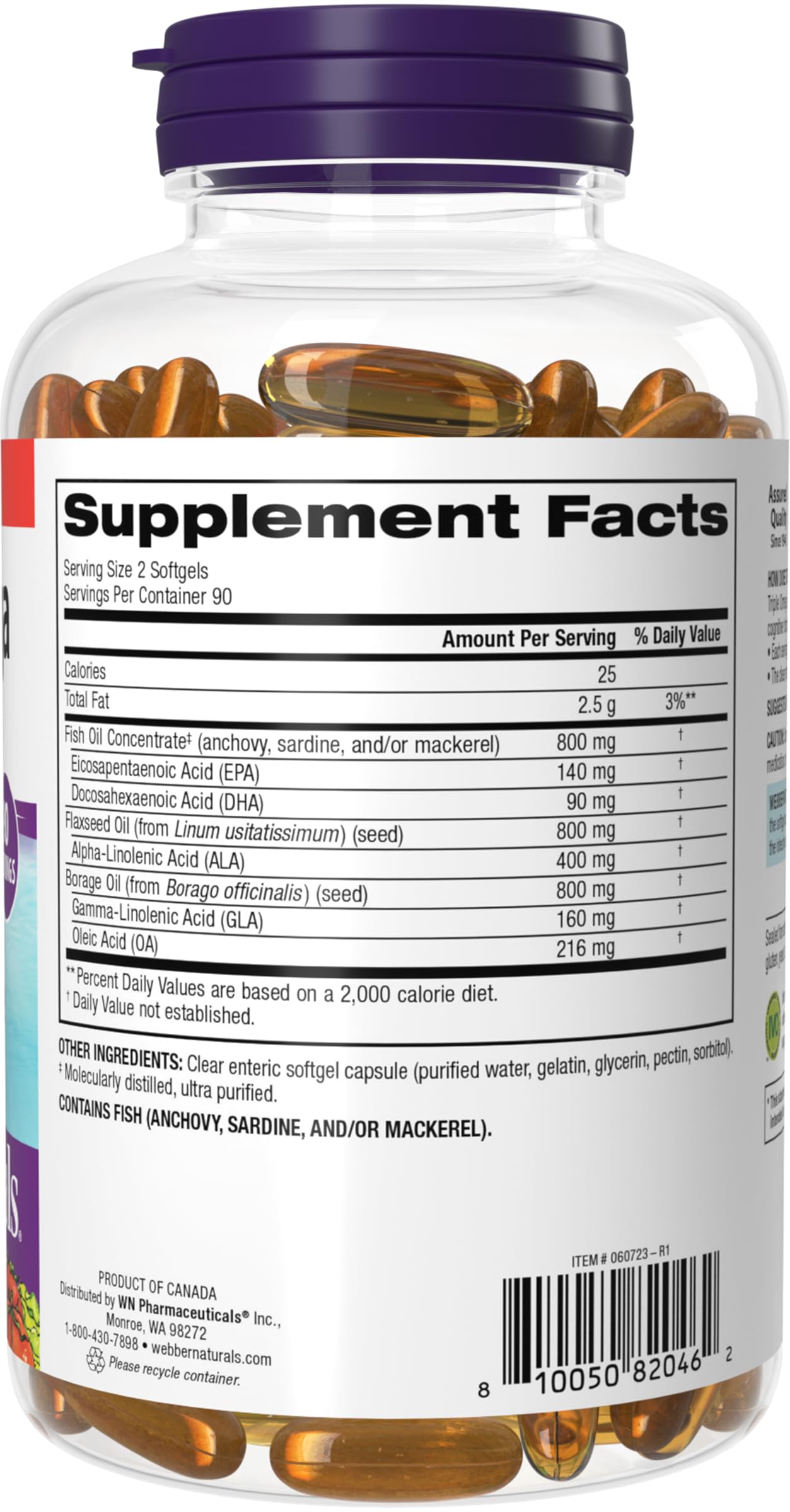 Webber Naturals Fish Oil supplement packaging
