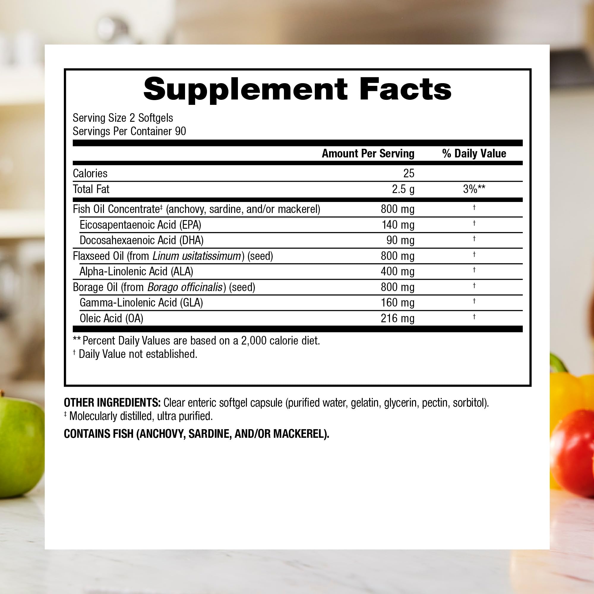 Webber Naturals Fish Oil supplement side view