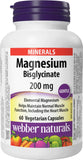 Webber Naturals Magnesium Bisglycinate 200mg capsule bottle front view