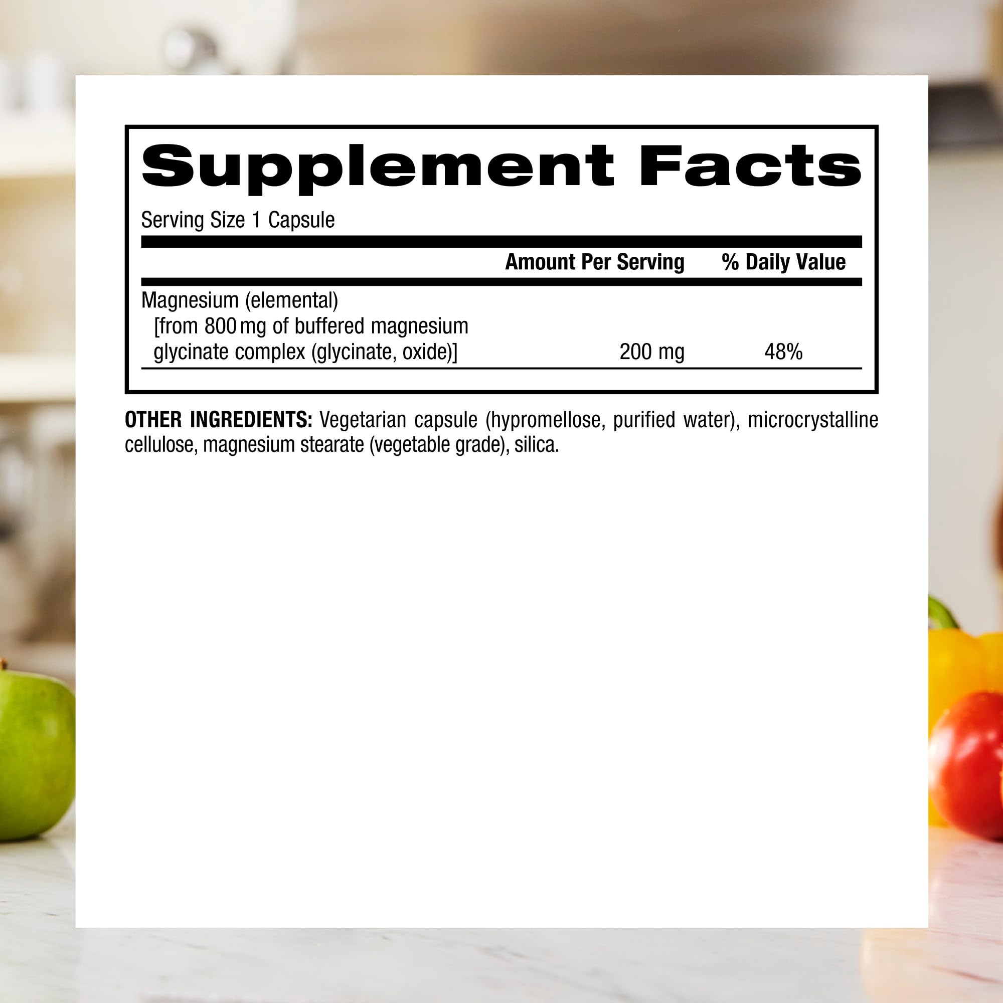 Webber Naturals Magnesium Glycinate 200mg capsule bottle back view