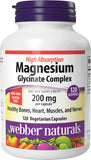 Webber Naturals Magnesium Glycinate 200mg capsule bottle front view