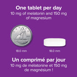 Webber Naturals Melatonin 10 mg with Magnesium 150 mg tablet back view