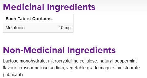Webber Naturals Melatonin Easy Dissolve 10 mg packaging and tablets