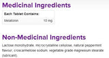 Webber Naturals Melatonin Easy Dissolve 10 mg packaging and tablets