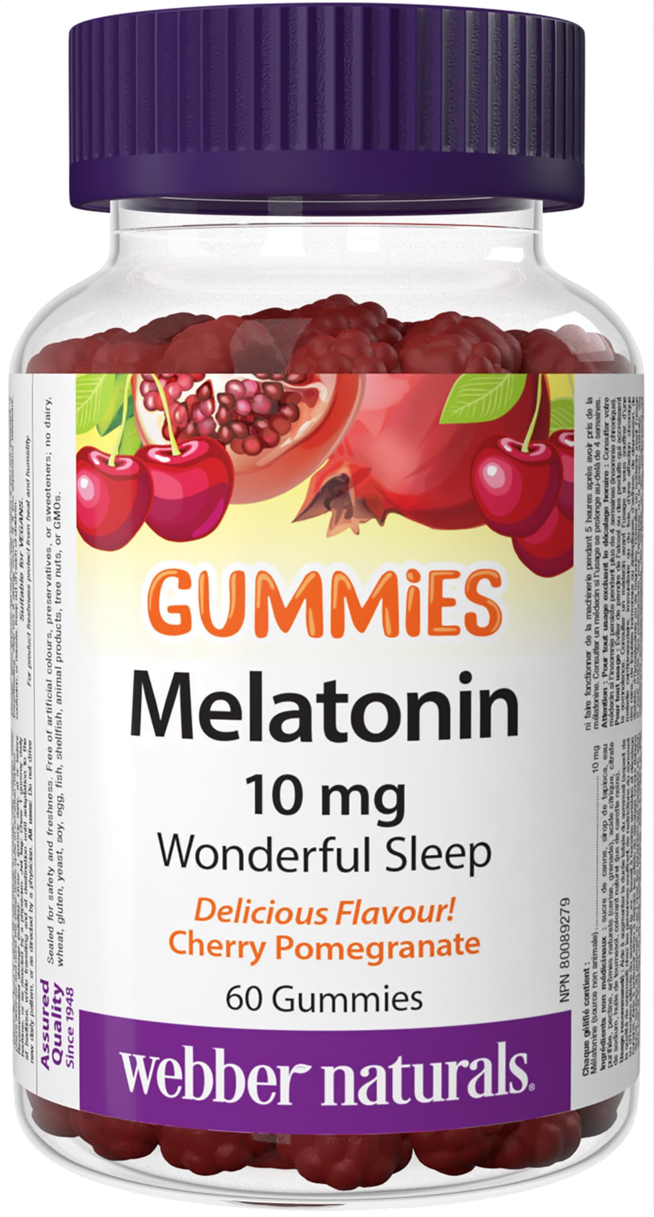 Webber Naturals Melatonin Gummies 10mg front view