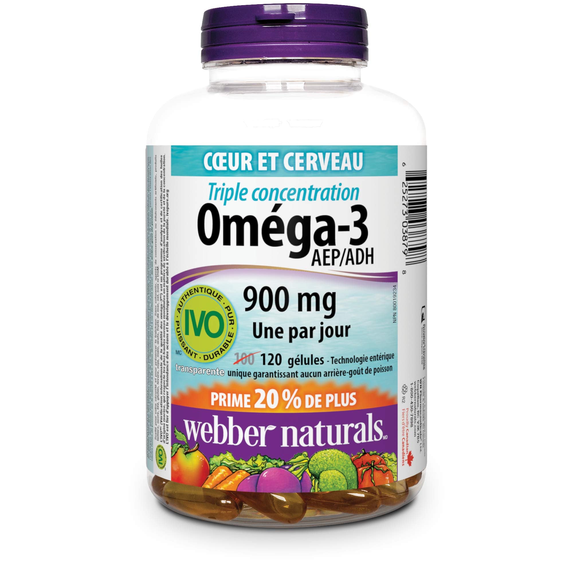 Webber Naturals Omega-3 softgels bottle with label