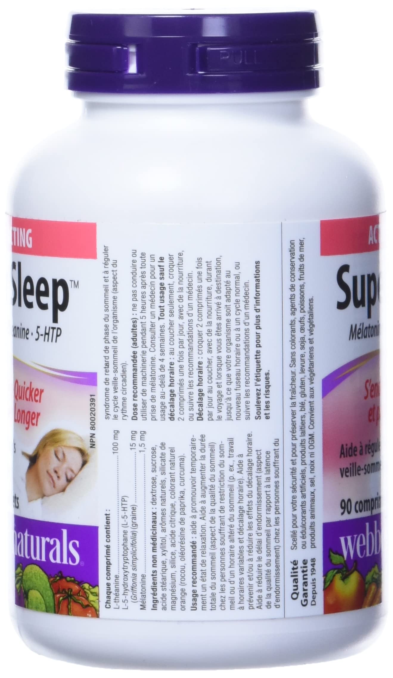 Webber Naturals Sleep Supplement Tablets with a glass of water