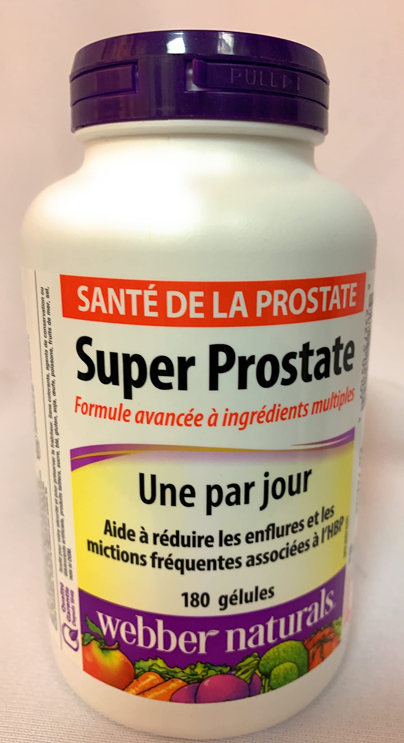 Webber Naturals Super Prostate Softgels side view showing capsule