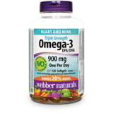 Webber Naturals Triple Strength Omega-3 900mg softgels front view